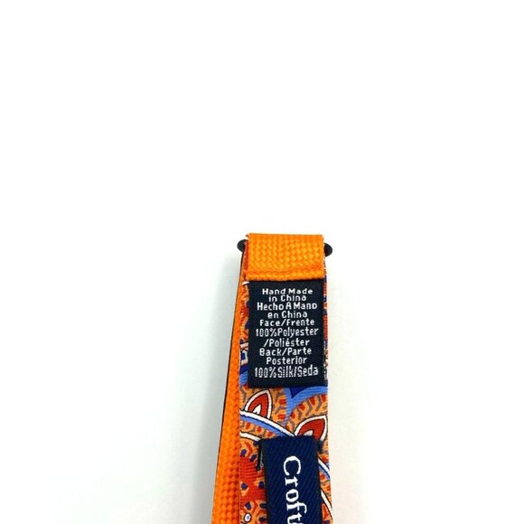 Croft & Barrow Bow Tie Men's Orange & Blue Paisley Hand Made Adjustable - Picture 4 of 4